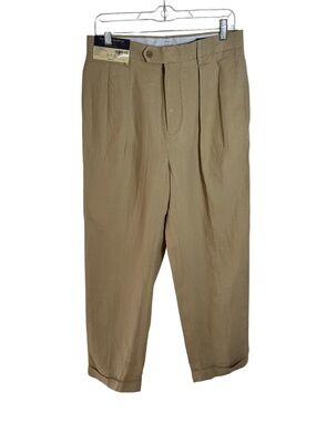 NEW Daniel Cremieux 100% Linen Pleated Pants Men’s 32x30 Beige Relaxed